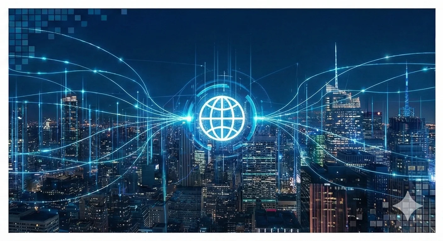 Ciudad conectada con tecnología global